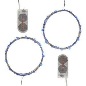 LumaBase Battery-Operated LED Fairy String Lights, Blue - Set of 2 - 1 of 4