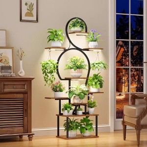 Chic Crate 63" Tall Indoor Plant Stand with Grow Light, 9-Tier Metal Shelf for Multiple Plants & Living Room - 1 of 4