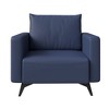 LeisureMod Leather SIngle Seater Sofa With Steel Legs Inno Collection - 4 of 4