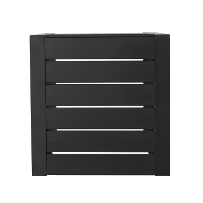 Matte Black Aluminum C-Shaped Outdoor End Table