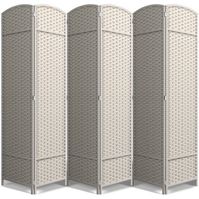 Sorbus 6 Panel Room Divider 6 ft. Tall - Extra Wide Double Hinged Panels, Mesh Hand-Woven Design, Partition Room Dividers