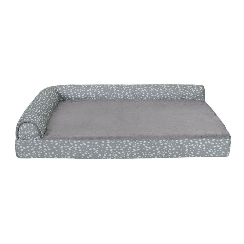 FurHaven Plush & Almond Print Memory Top Deluxe L-Chaise Pet Bed for Dogs & Cats, 2 of 4