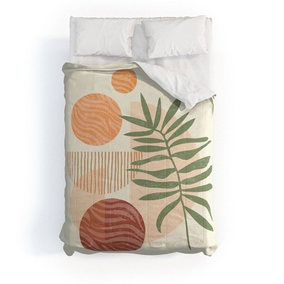 Domonique Brown Blurred Lines Polyester Comforter & Sham Set Ivory/Pink - Deny Designs