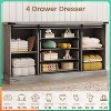 Jojoka Farmhouse 4-Drawer Dresser with Sliding Barn Doors, 45" Wide Wood Storage Cabinet & TV Stand for Bedroom, Living Room, or Entryway - 4 of 4