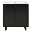 30" Bathroom Vanity Set With Drop In Sink,2 Soft Closing Doors Solid Wood Frame Bathroom Storage Cabinet - 3 of 4