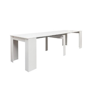 CLIHOME 118.11" Large Multi-functional Extendable Console Table, Dining Table for 5-8 Peoples - 1 of 4