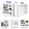 Funny Leopard Christmas Bathroom Wood Box Signs, He Sees You When You're Pooping Sign, Christmas Cheetah Print Santa Hat - 2 of 4