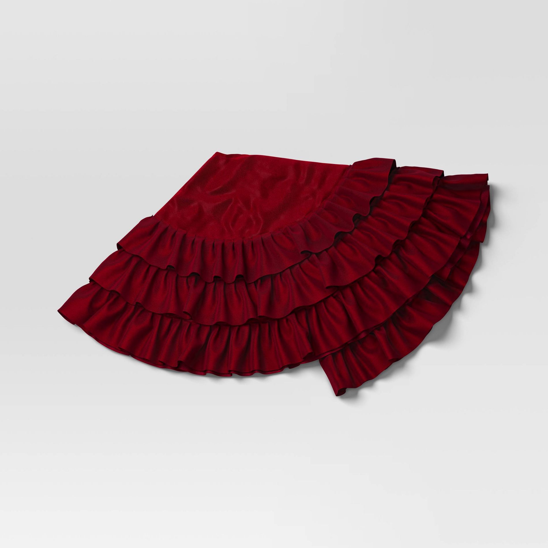 48" Velvet Tree Skirt with 3 Layers of Ruffles - Wondershop™