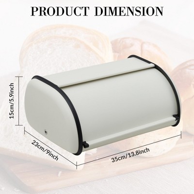 TROPOW Stainless Steel Bread Box for Kitchen Countertop, Roll Top Beige Bread Storage Container for Homemade Bread — фото 4