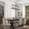 LNC Martin 5-Light 30.5" Farmhouse Rectangle Oversized Chandelier, Antique Brown Wood Grain and Brushed Gray - 4 of 4