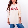S.W.Smiley Love Cursive - Women's Garment Dyed Long Sleeve Graphic T-Shirt - 3 of 4