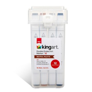 KINGART PRO Double-Ended Markers 12 Neutral Colors - 1 of 4
