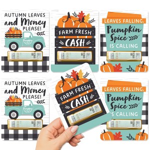 Big Dot of Happiness Happy Fall Truck - DIY Assorted Harvest Pumpkin Party Cash Holder Gift - Funny Money Cards - Set of 6 - 1 of 4