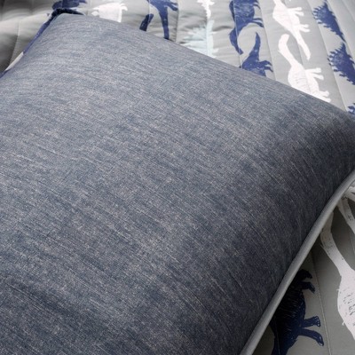 Navy and Gray Dinosaur Reversible Twin Microfiber Quilt Set