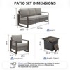 Gymojoy 4/6PCS 50000 BTU Gas Firepit Table with Outdoor 3-Seat Sofa Patio Chair Ottoman Set - 2 of 4