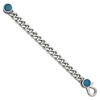 Black Bow Jewelry Men's Stainless Steel & Blue Plated Fancy Curb Chain Bracelet, 8 Inch - 2 of 4