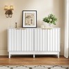 55" Buffet Cabinet with Storage, Fluted Sideboard with Doors and Adjustable Shelves, Wood Credenzas Console Table, Coffee Bar Cabinet - 2 of 4