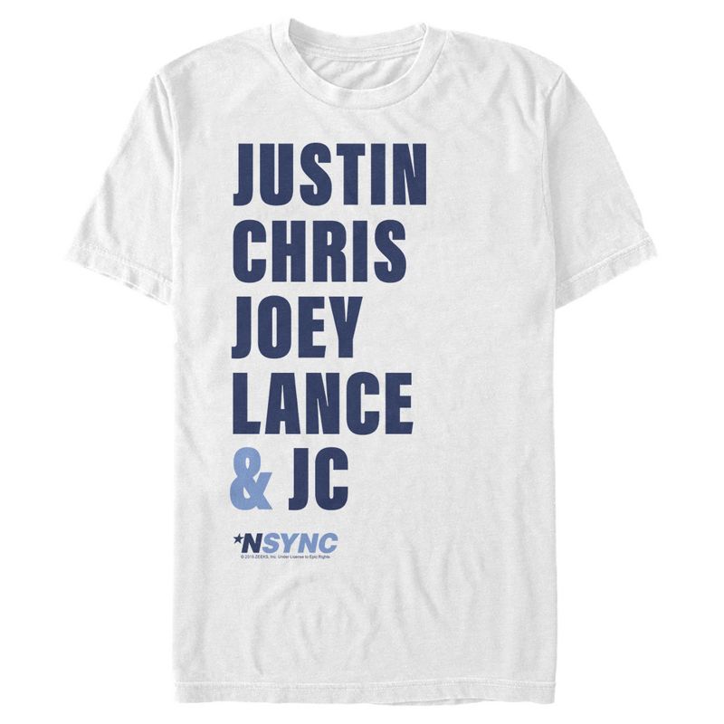 Men's NSYNC Band Name Stack T-Shirt, 1 of 5