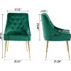 DYHOME Modern Dining Chairs Set of 2, Mid Century Dining Chairs with 5.12” Cushions, Velvet Upholstered Dining Chairs with Back Pull Rod - 3 of 4
