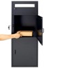 Vynxaria Black Freestanding Parcel Mailbox - Secure Multi-Compartment Drop Box, 44.5" Tall - 4 of 4