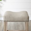 NicBex Dining Chairs Set of 2 Upholstered Chair Backless Saddle Seat Counter Stools, Fabric Accent for Kitchen, Bedroom, Tan - 3 of 4