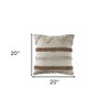 HomeRoots 20" X 20" Tan And Beige Polyester Geometric Zippered Pillow - 3 of 4