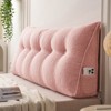 Soft Wedge Teddy Velvet Headboard Pillow w/ Side Pocket - PP Cotton Filled, Triangular Backrest Cushion for Dorm Bed - 2 of 4