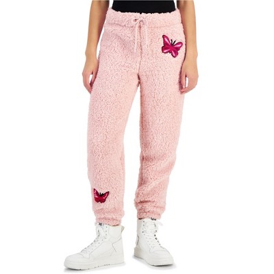 Crave Fame Womens Fleece Towel Patch Casual Jogger Pants