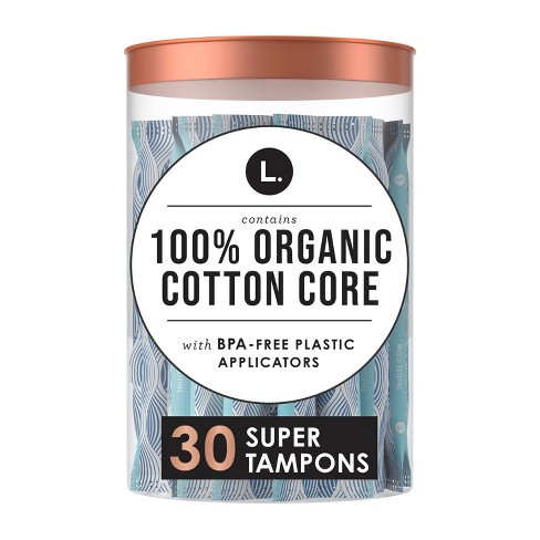 L . Organic Cotton Full Size Tampons - Super - 30ct : Target