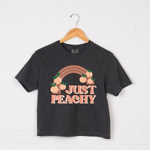 Simply Sage Market Women's Just Peachy Rainbow Short Sleeve Relaxed Fit Cropped Tee - 1 of 4