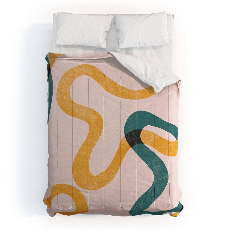 Deny Designs ThirtyOne Illustrations Streamers Comforter Set Pink, 1 of 4
