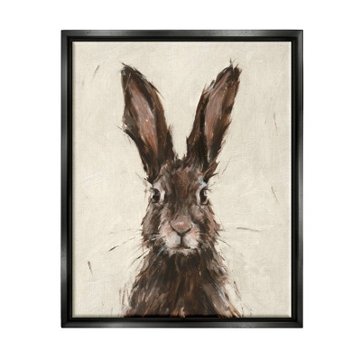 Stupell Industries Brown Rabbit Hare Portrait Painting