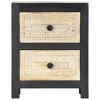 vidaXL Hand Carved Bedside Cabinet Gray 15.7"x11.8"x19.7" Solid Mango Wood - 4 of 4