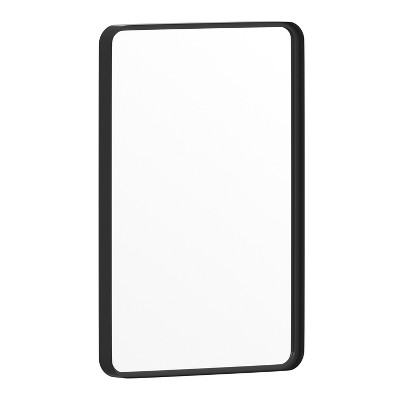 Emma and Oliver 20" x 30" Rectangular Wall Mirror with Black Frame, Silver Backing for Clarity and Shatterproof Glass for Entryways, Bathrooms & More