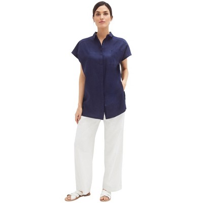 ellos Plus Size Linen-Blend Drawstring Pants