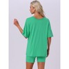 INSPIRE CHIC Women's Oversized V Neck Workout Tracksuit T-Shirts Tops with Biker Shorts Pajamas Lounge Set 2 Pcs - 4 of 4
