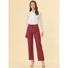 INSPIRE CHIC Women's Plaid Elastic Waist Casual Work Office Long Pants - 3 of 4