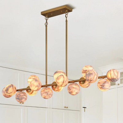 16 - Light Luxury Rectangle Globe Chandelier