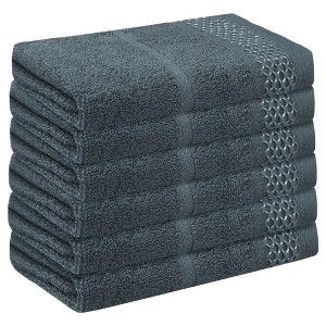 Unique Bargains Multi-Purpose Cotton Waffle Checkered Design Face Towels for Bathroom 6 Packs - 1 of 4