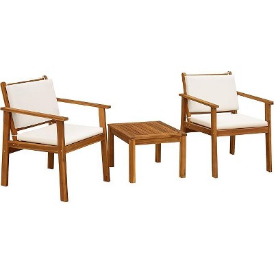 Cyan Oasis Patio Chairs 3 Piece with Coffee Table & Cushions