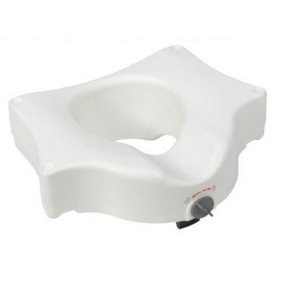 Drive Medical Universal Standard/Elongated Raised Locking Home Plastic Armless Toilet Seat for the Elderly and Recovering Surgery Patients, White
