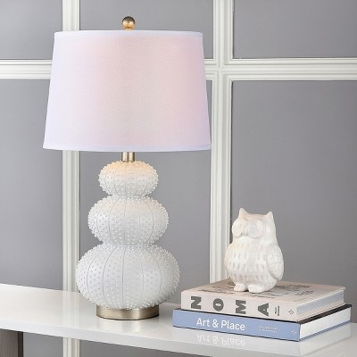 Rita White Gourd Shape Table Lamp Set with Empire Shade
