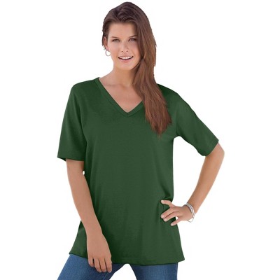Roaman's Women's Plus Size Ultimate V Neck Tee