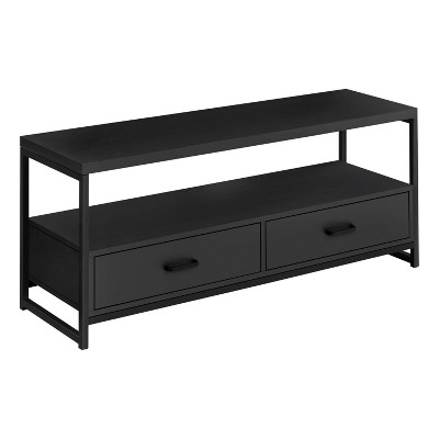 Monarch Specialties Tv Stand 48 Inch Console Media Entertainment Center Storage Drawers Living Room Bedroom Laminate Metal Black Contemporary Modern