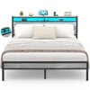 Aheaplus Platform Bed Frame with Charged Station and LED Lights - 2 of 4