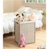 Fontoi Utility Storage Bins, Clothes Hamper with Rattan Frame, Laundry Basket with One Removable Bags, Gray, 13.5"*24"*18.3" - 3 of 4