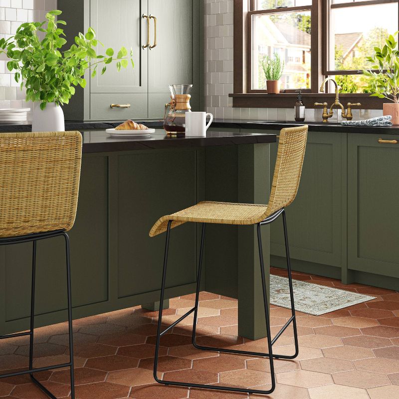 Chapin Modern Woven Counter Height Barstool with Metal Legs - Threshold&#8482;, 3 of 8