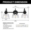 DORESshop Industrial Rustic 25 in. 3-Light Matte Black Seeded Glass Vanity Light, E26 Base without Bulbs - 4 of 4