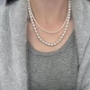HTUTWOO 4-8mm White Pearl Necklace Women Layers Pearl Necklace Infinity Pearl Necklace - 3 of 4