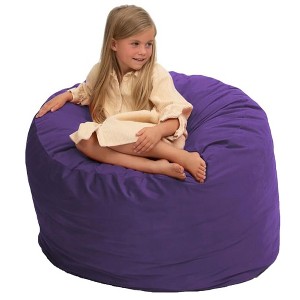 Ultimate Sack 3ft Bean Bag Chair, Oversized Comfortable Indoor Floor Lounger, Giant Foam-Filled Furniture for Relaxing, Purple Suede - 1 of 4